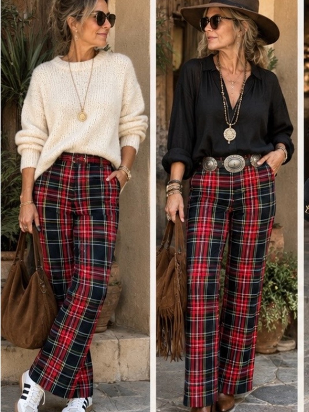 Draper James RSVP Plaid Straight Leg
Pants Red Black Tartan Holiday Small